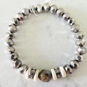 Beaded Hematite Stretch Bracelet